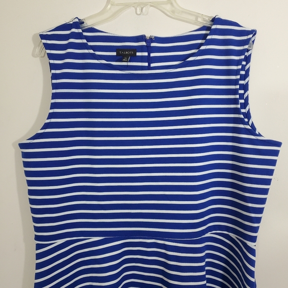 NWT Talbots Sleeveless Blue White Striped Dress Size XL Casual Nautical Coastal - Picture 3 of 9